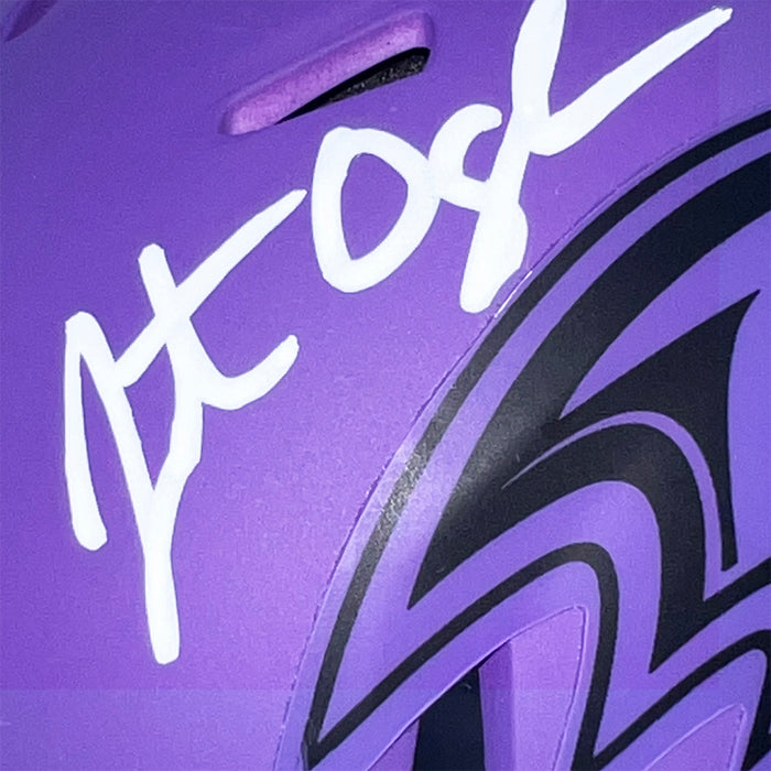 Jonathan Ogden Signed Baltimore Ravens Rave Mini Football Helmet (Beckett)