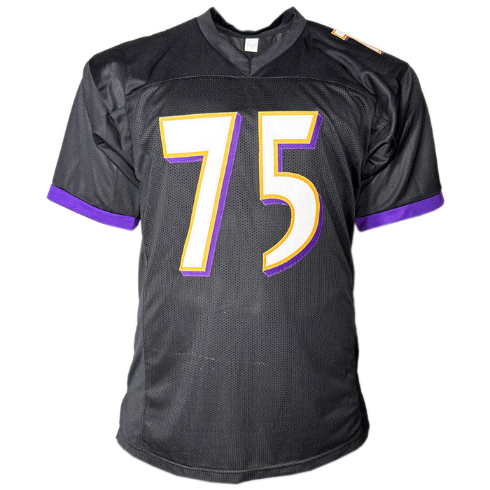 Jonathan Ogden Signed Baltimore Black Football Jersey (Beckett)