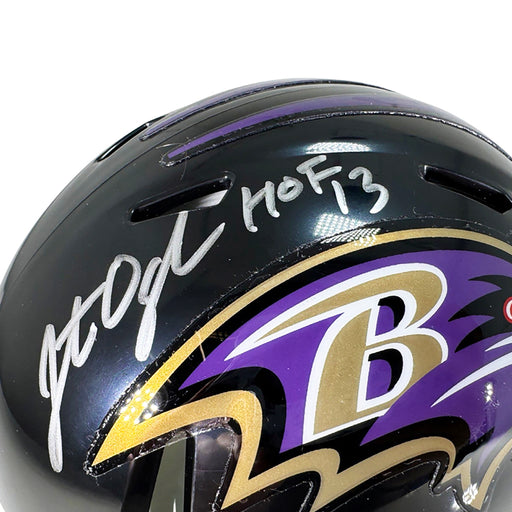 Jonathan Ogden Signed HOF 13 Inscription Baltimore Ravens Speed Mini Football Helmet (JSA)