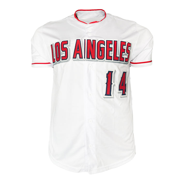 Logan O'Hoppe Signed Go Halos Inscription Los Angeles White Baseball Jersey (Beckett)
