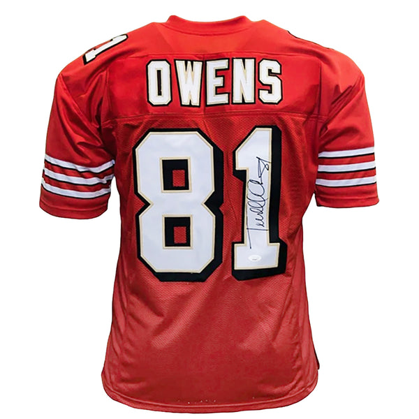 Terrell Owens Signed San Francisco Red Football Jersey (JSA) — RSA
