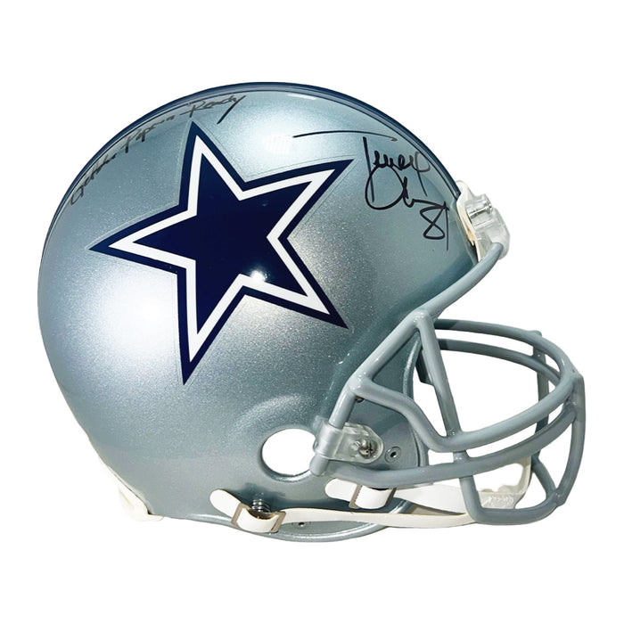 Terrell Owens Signed Get Your Popcorn Ready Inscription Dallas Cowboys Authentic Full-Size Football Helmet (JSA)