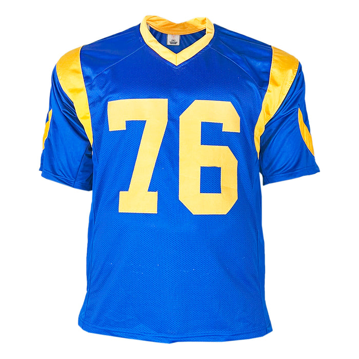 Orlando Pace Signed St. Louis Blue Football Jersey (Beckett)