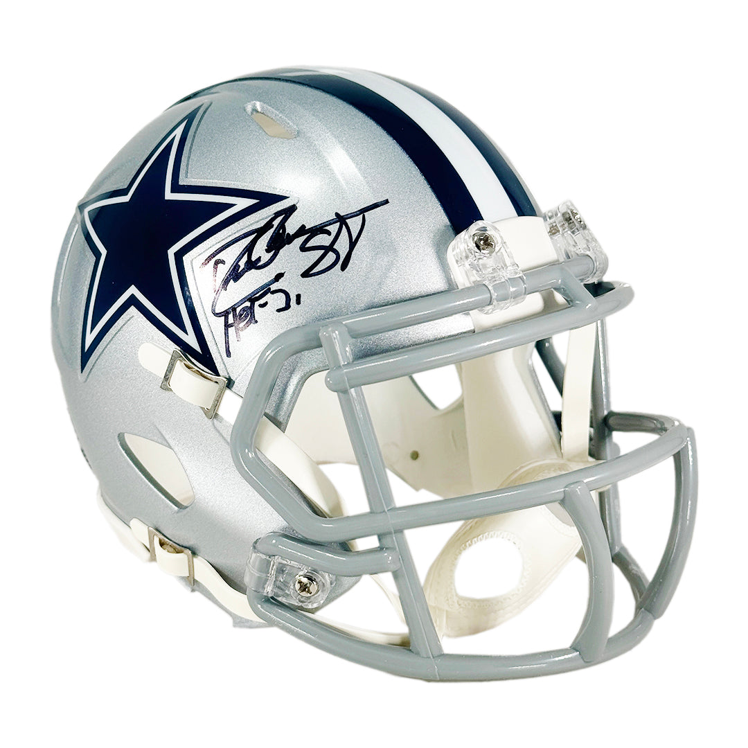 dreamslayer football helmet Drew Pearson Signed HOF 21 Inscription Dallas Cowboys Speed Mini (Beckett) Bicycle Helmet Best Skate Crafted from impact Model-sw evade 3 Color:Segment - Neon