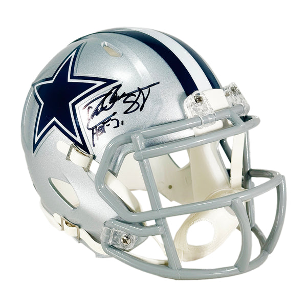 Drew Pearson Signed HOF 21 Inscription Dallas Cowboys Speed Mini Footb — RSA