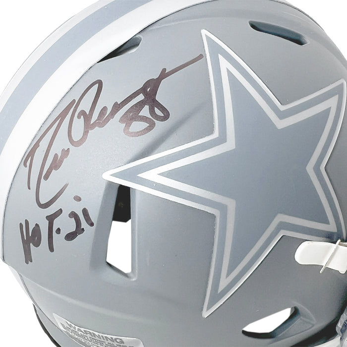 Drew Pearson Signed HOF 21 Inscription Dallas Cowboys Slate Alternate — RSA