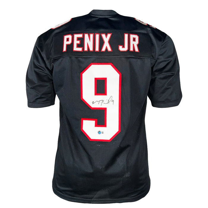 Michael Penix Jr. Signed Atlanta Black Throwback Football Jersey (Beckett)