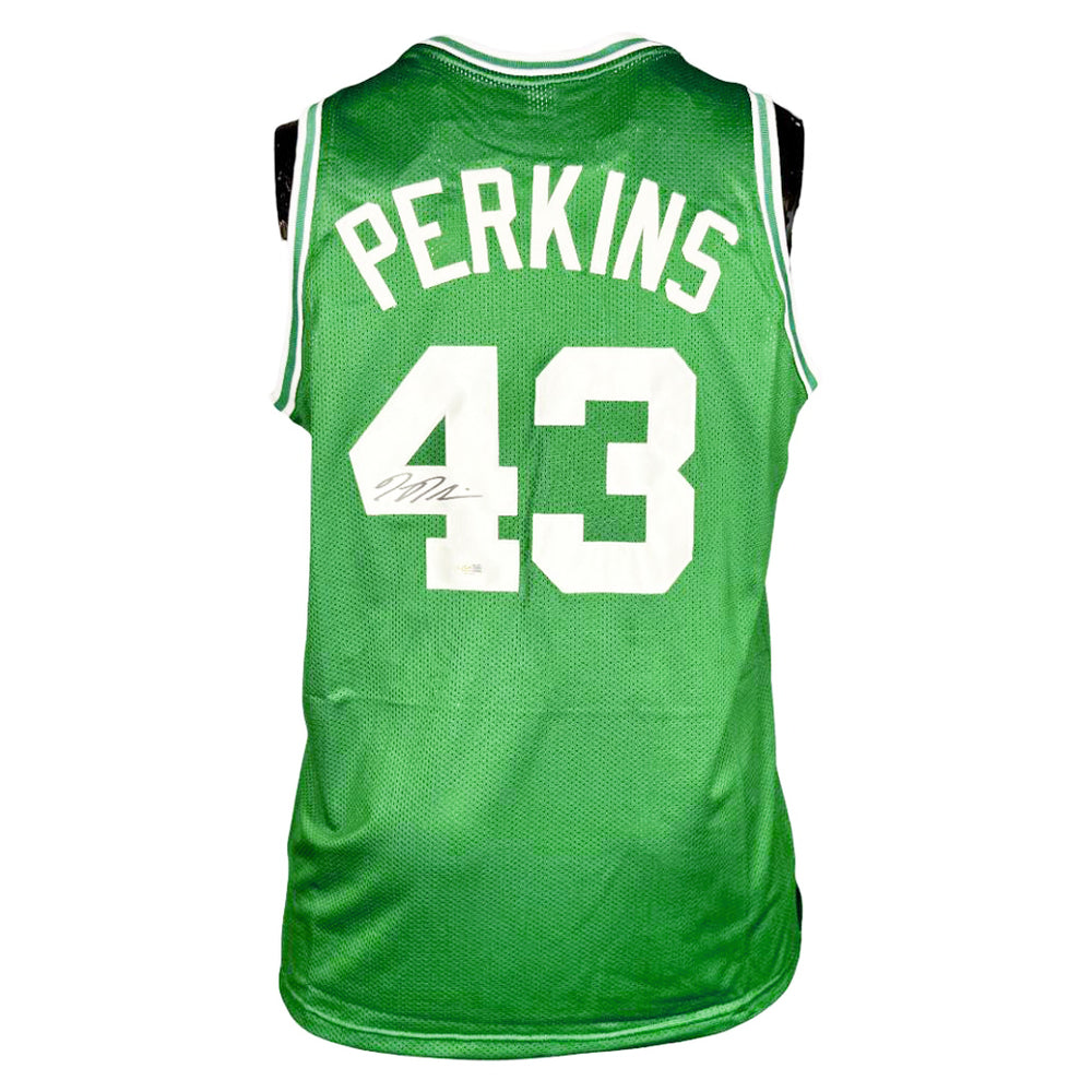 Kendrick Perkins Signed Boston Green Basketball Jersey (JSA)