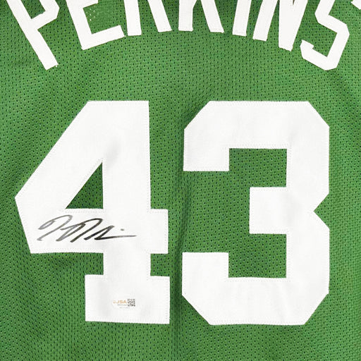Kendrick Perkins Signed Boston Green Basketball Jersey (JSA)
