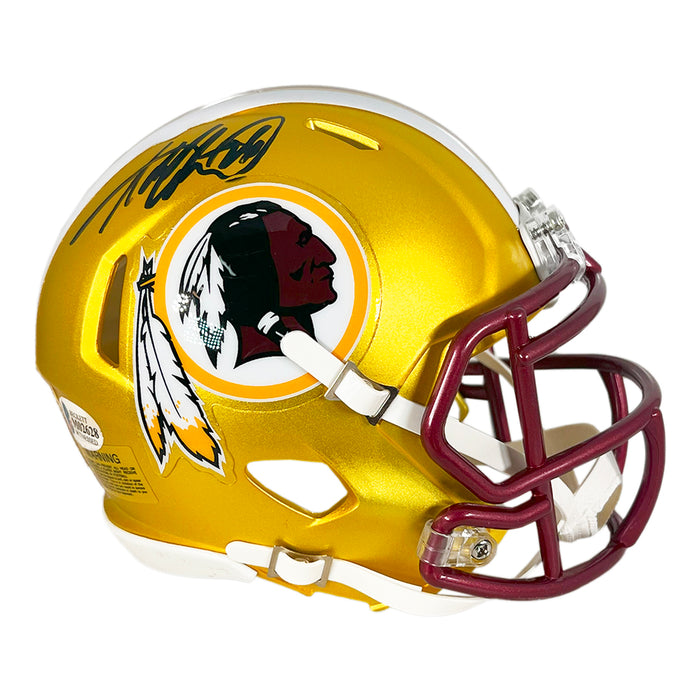 Adrian Peterson Signed Washington Redskins Blaze Speed Mini Football Helmet (Beckett)