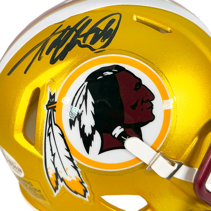 Adrian Peterson Signed Washington Redskins Blaze Speed Mini Football Helmet (Beckett)