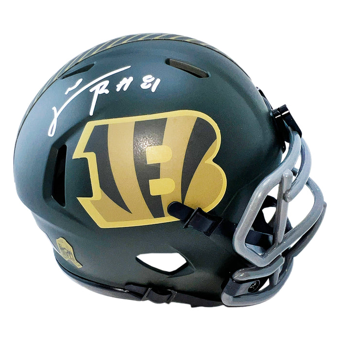 Carl Pickens Signed Cincinnati Bengals Salute 2025 Mini Football Helmet (JSA)