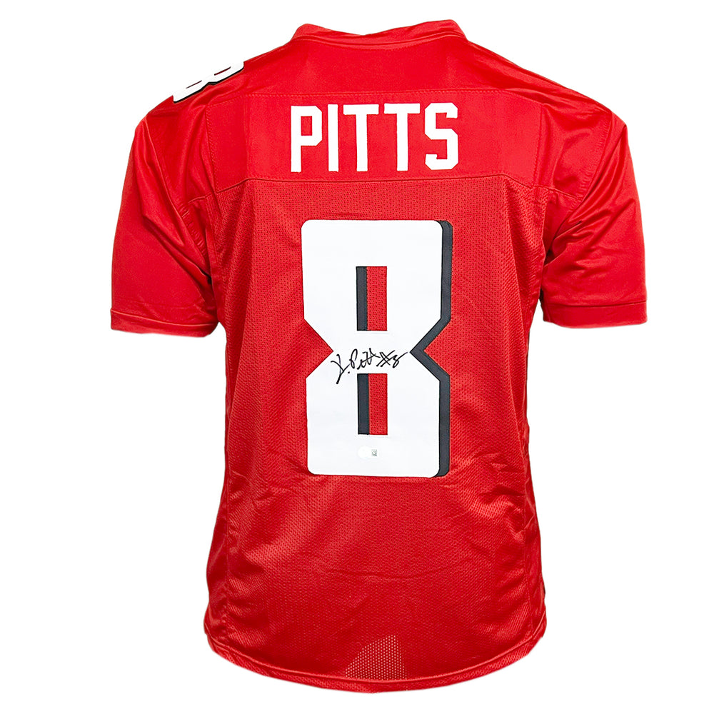 Kyle Pitts Sr Signed Atlanta Red Football Jersey (Beckett)
