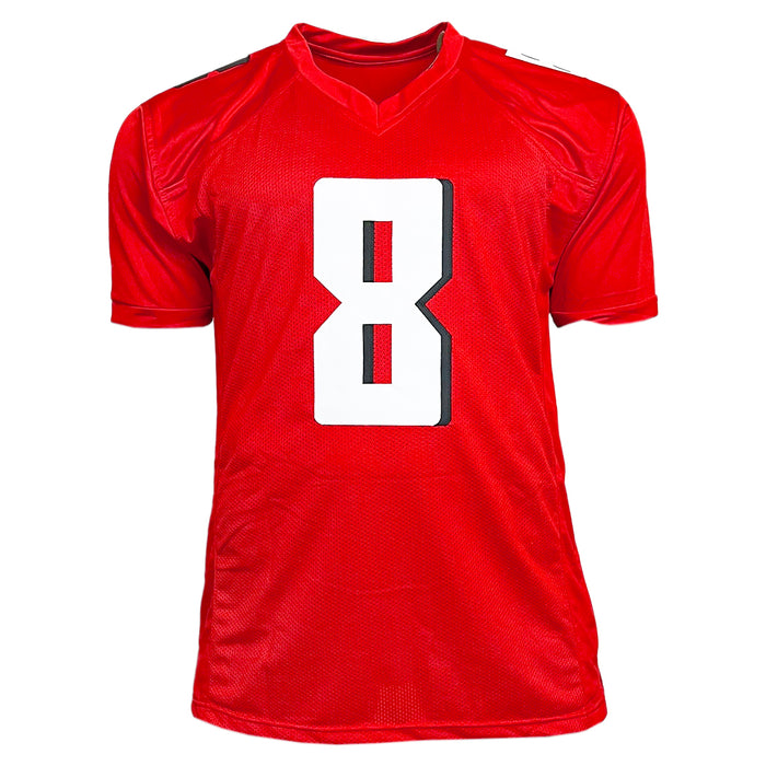 Kyle Pitts Sr Signed Atlanta Red Football Jersey (Beckett)