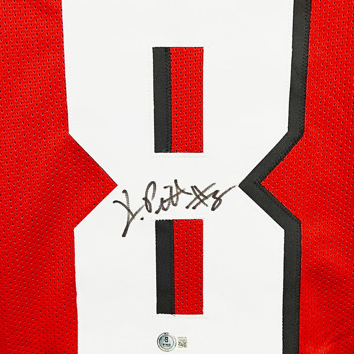 Kyle Pitts Sr Signed Atlanta Red Football Jersey (Beckett)