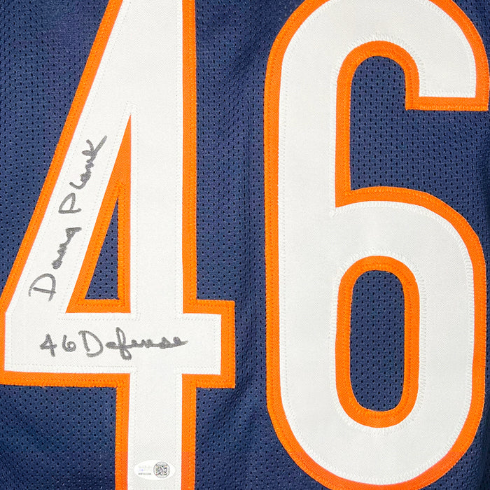 Doug Plank Signed 46 Defense Inscription Chicago Navy Football Jersey (JSA)