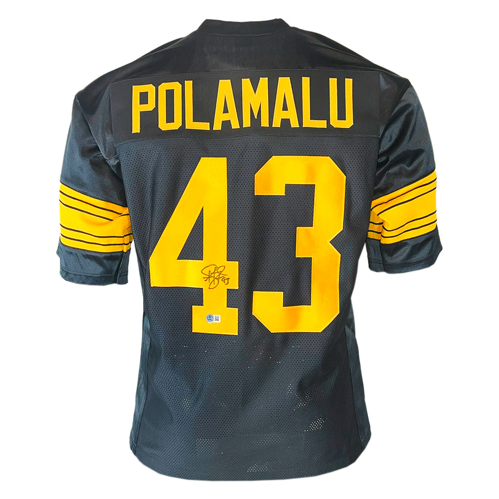 Troy Polamalu Signed Pittsburgh Color Rush Football Jersey (Beckett)