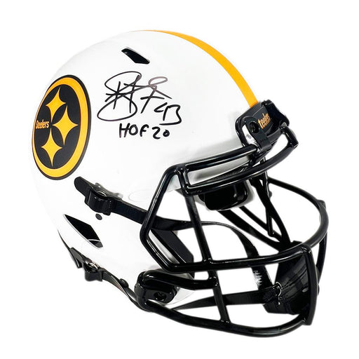 Troy Polamalu Signed HOF 20 Inscription Pittsburgh Steelers Authentic Lunar Speed Full-Size Football Helmet (Beckett) - RSA