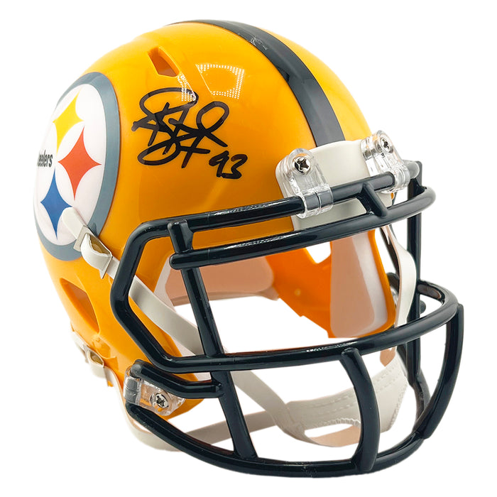 Troy Polamalu Signed Pittsburgh Steelers Throwback Speed Mini Football Helmet (JSA)