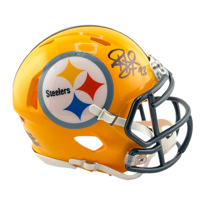 Troy Polamalu Signed Pittsburgh Steelers Throwback Speed Mini Football Helmet (JSA)