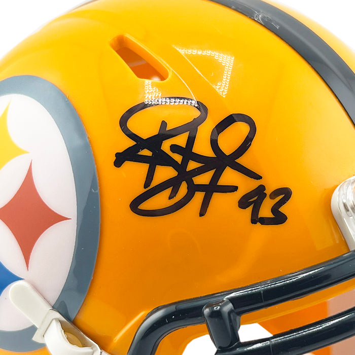 Troy Polamalu Signed Pittsburgh Steelers Throwback Speed Mini Football Helmet (JSA)
