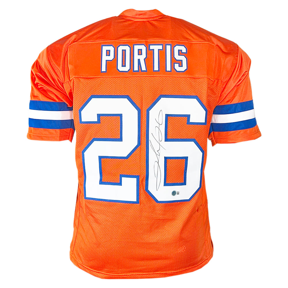 Clinton Portis Signed Denver Orange Football Jersey (Beckett)