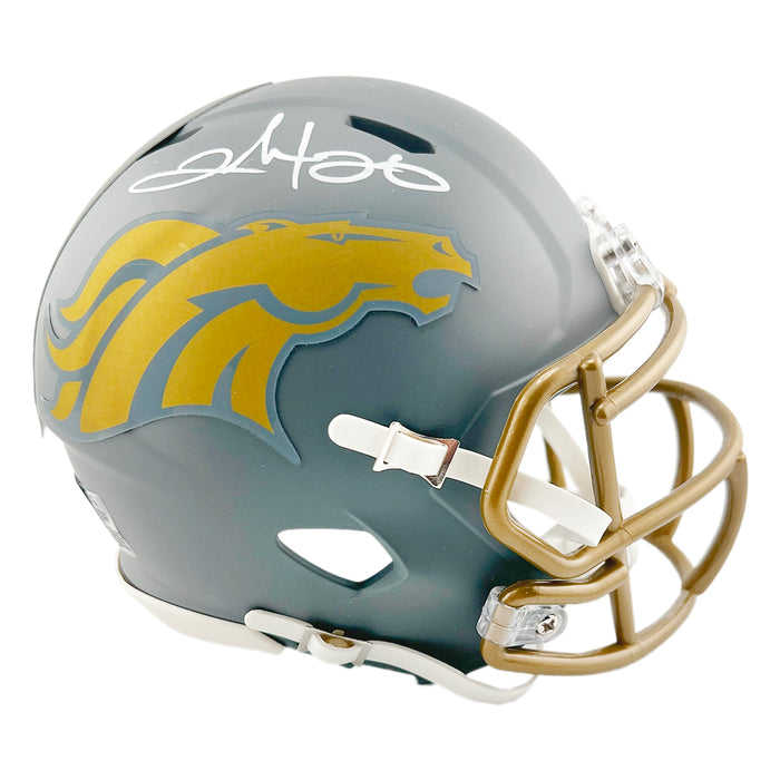 broncos football helmet Clinton Portis Signed Denver Broncos Slate Alternate Speed Mini Footba — RSA