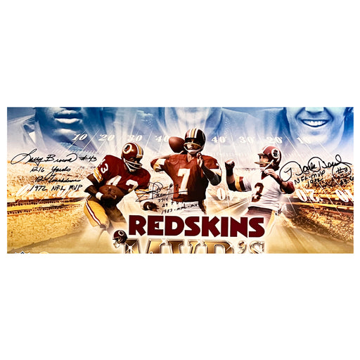 Redskins MVP's Signed Multi-Inscription Larry Brown, Joe Theismann, Mark Moseley Football 20x24 Photo (JSA)
