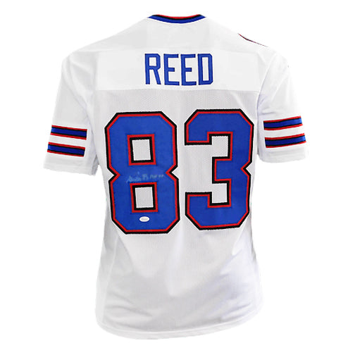 Andre Reed Signed HOF 14 Inscription Buffalo White Football Jersey (JSA)