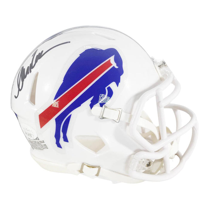 Andre Reed Signed Buffalo Bills Speed Mini Replica White Football Helmet (JSA) - RSA