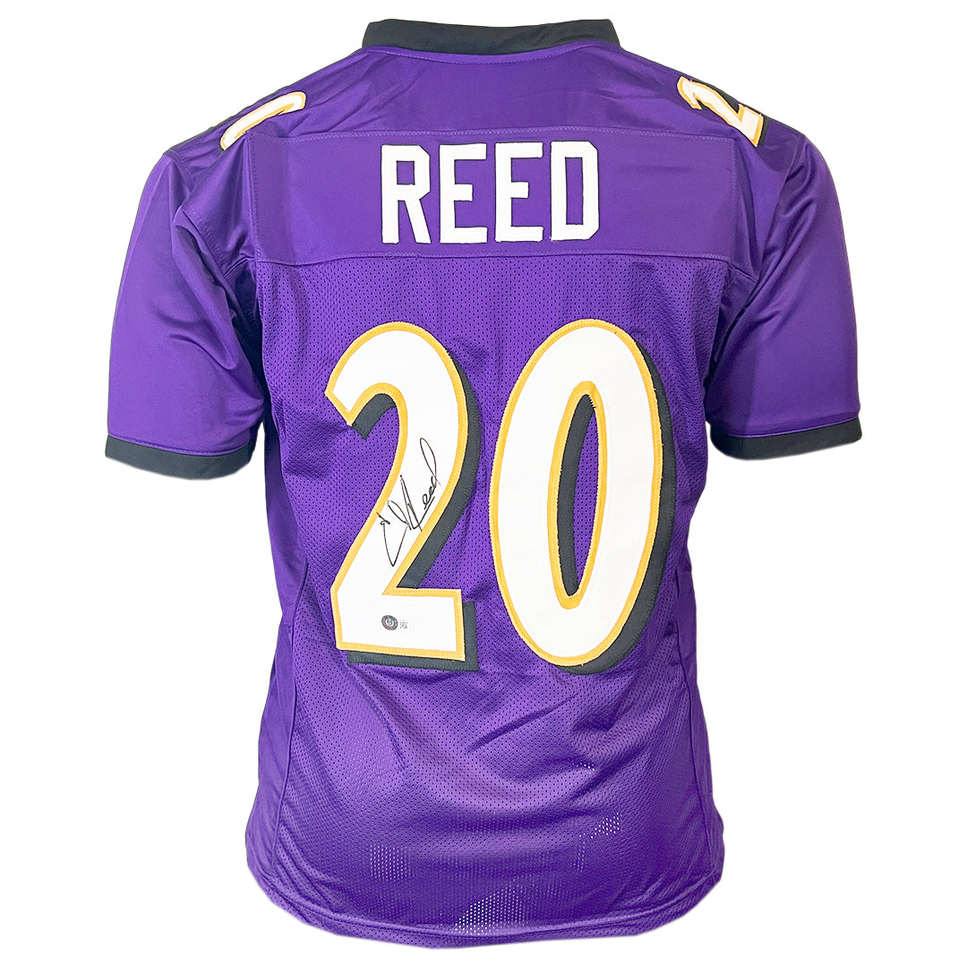 Ed Reed Signed Baltimore Purple Football Jersey (JSA) — RSA