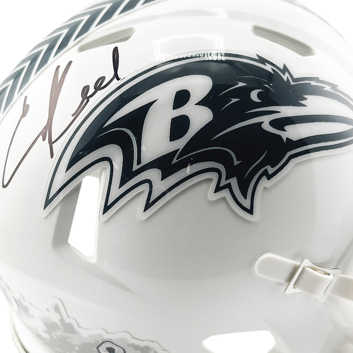 Ed Reed Signed Baltimore Ravens Salute to Service 2024 Mini Football Helmet (JSA)