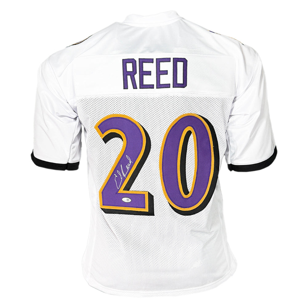 Ed Reed Signed Baltimore White Football Jersey (JSA)