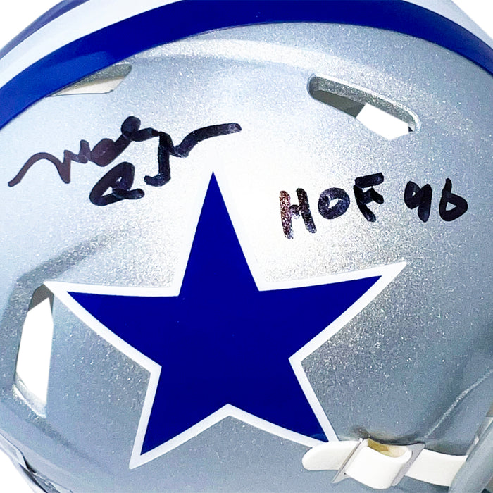 Mel Renfro Signed HOF 96 Inscription Dallas Cowboys Throwback 64-66 Speed Mini Football Helmet (Beckett)