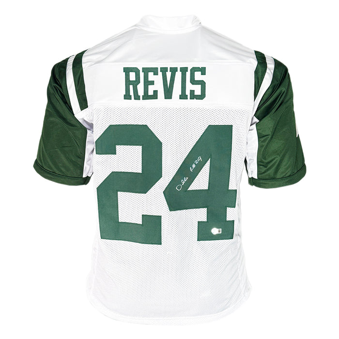 Darrelle Revis Signed New York White Football Jersey (Beckett)