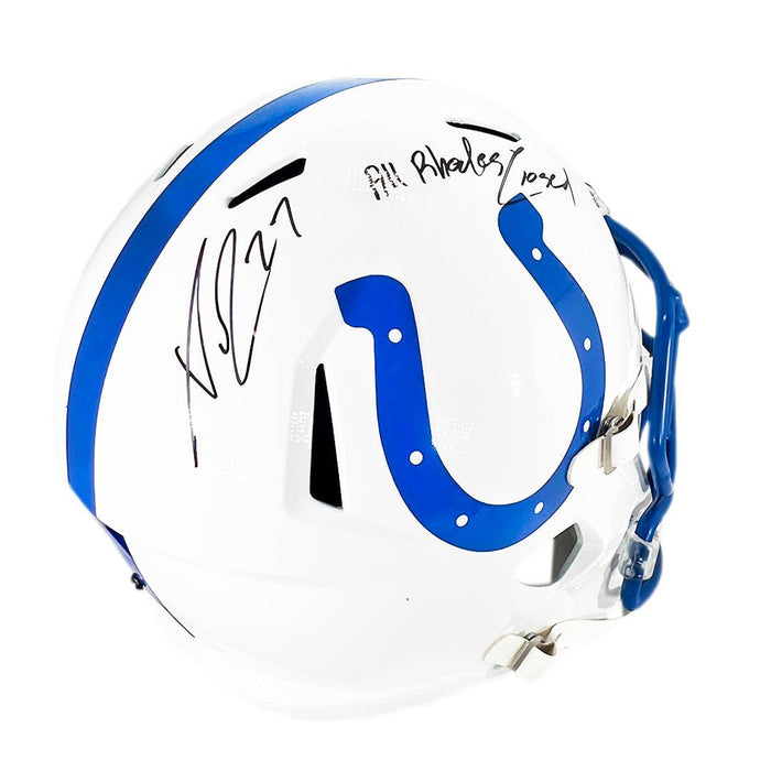 Xavier Rhodes Signed All Rhodes Closed Inscription Indianapolis Colts Lunar Eclipse Speed Full-Size Replica Football Helmet (JSA) - RSA