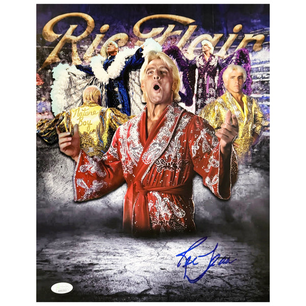 Ric Flair Signed Nature Boy Collage Wrestling 11x14 Photo Pose 1