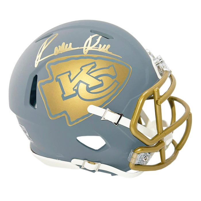 chiefs mini football helmet Rashee Rice Signed Kansas City Chiefs Slate Alternate Speed Mini Footb — RSA
