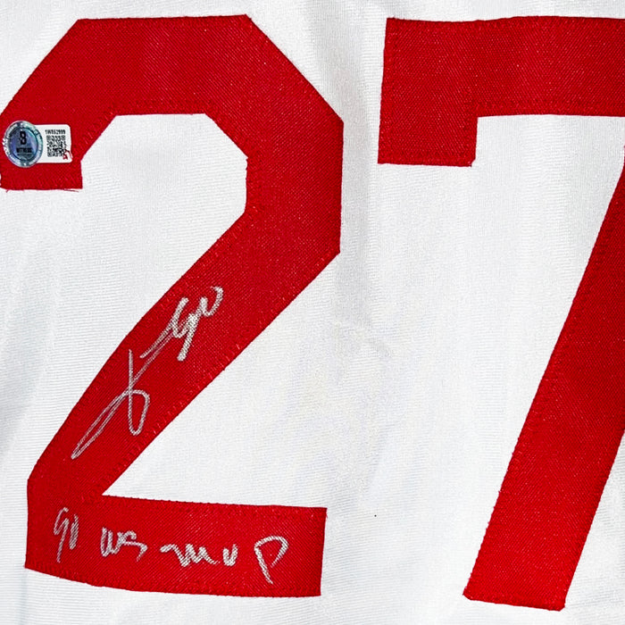 Jose Rijo Signed 90 WS MVP Inscription Cincinnati White Baseball Jersey (Beckett)