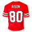 Andre Rison Signed Bad Moon Inscription Atlanta Red Football Jersey (Beckett)