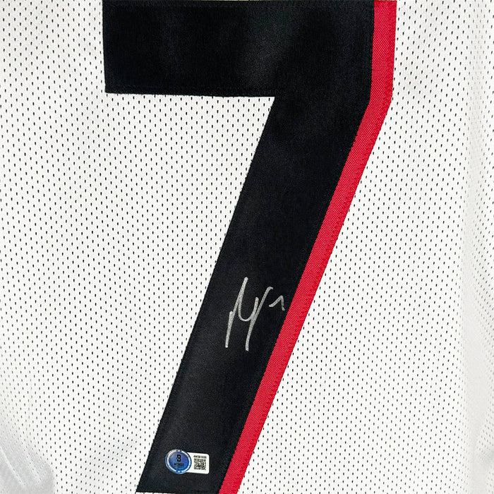 Bijan Robinson Signed Atlanta White Football Jersey (Beckett)