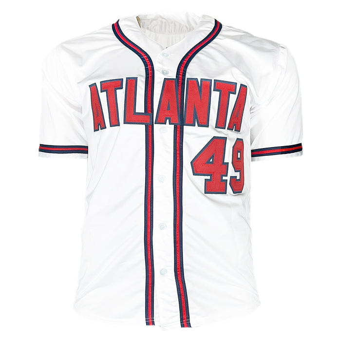 John Rocker Signed 99 NL Champs Inscription Atlanta White Baseball Jersey (JSA)