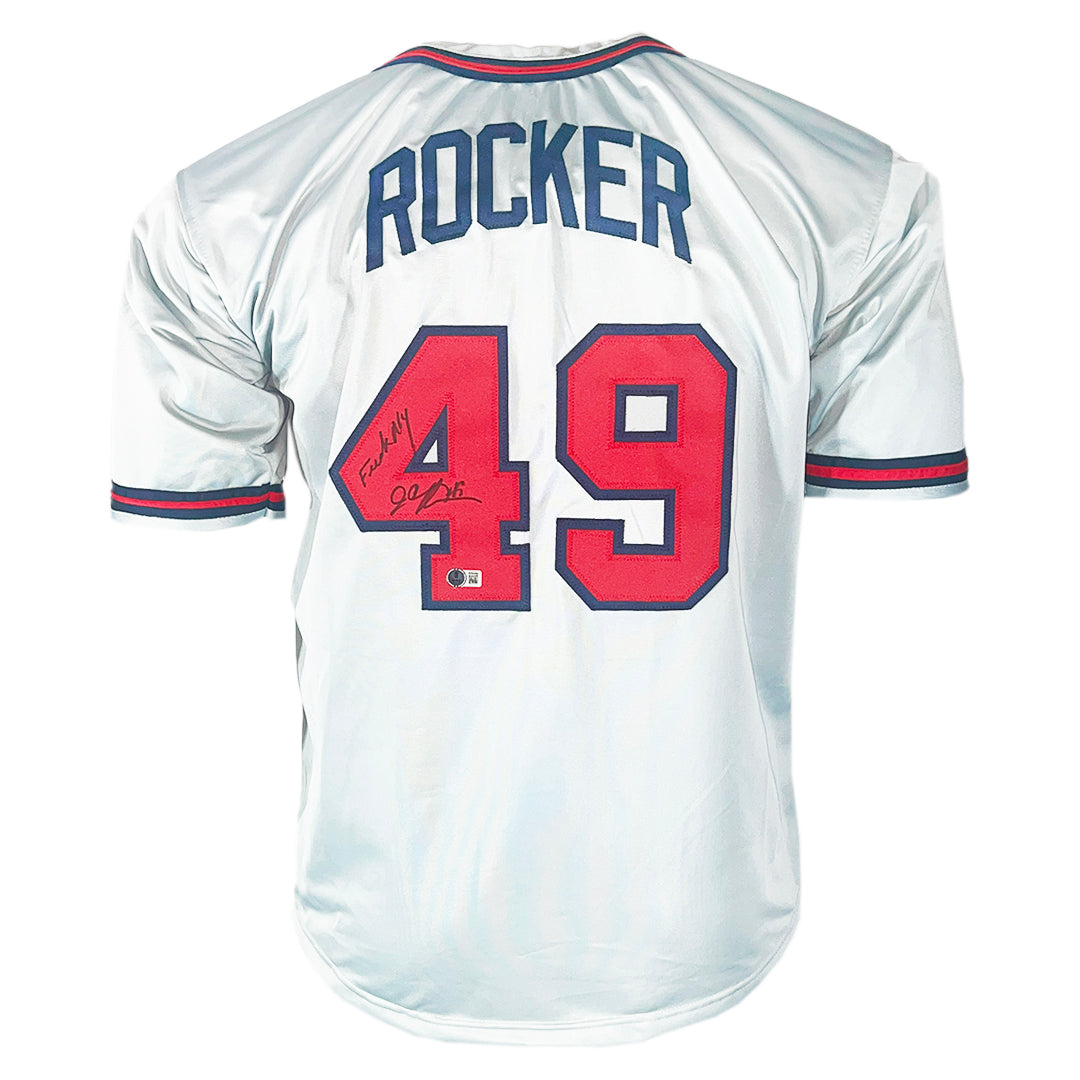 John Rocker Signed F*** NY Inscription Atlanta Grey Baseball Jersey (B ...