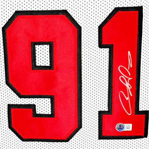 Dennis Rodman Signed Chicago White Basketball Jersey Silver Ink (Beckett)