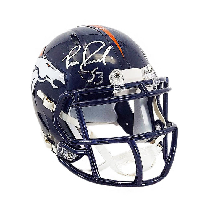 Bill Romanoski Signed Denver Broncos Speed Mini Football Helmet (JSA) - RSA
