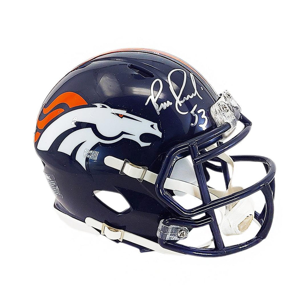 Bill Romanoski Signed Denver Broncos Speed Mini Football Helmet (JSA) - RSA