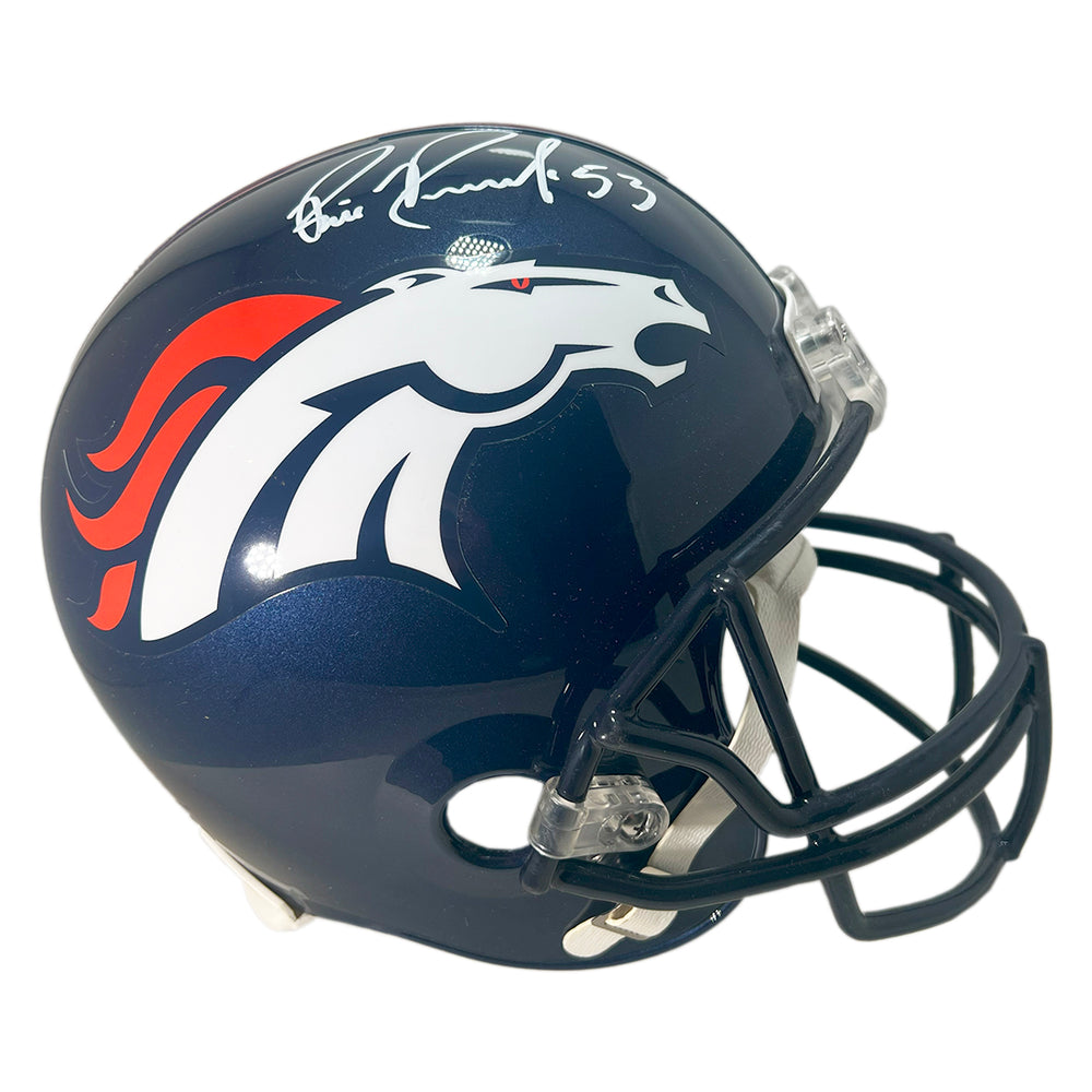 Bill Romanowski Signed White Ink Denver Broncos Full-Size Replica Football Helmet (Beckett)