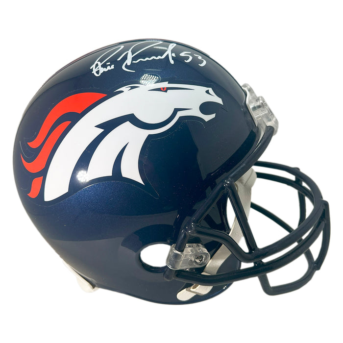Bill Romanowski Signed White Ink Denver Broncos Full-Size Replica Football Helmet (Beckett)