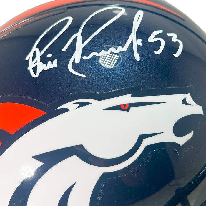 Bill Romanowski Signed White Ink Denver Broncos Full-Size Replica Football Helmet (Beckett)