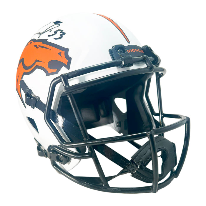 Bill Romanowski Signed Denver Broncos Lunar Full-Size Replica Football Helmet (Beckett)